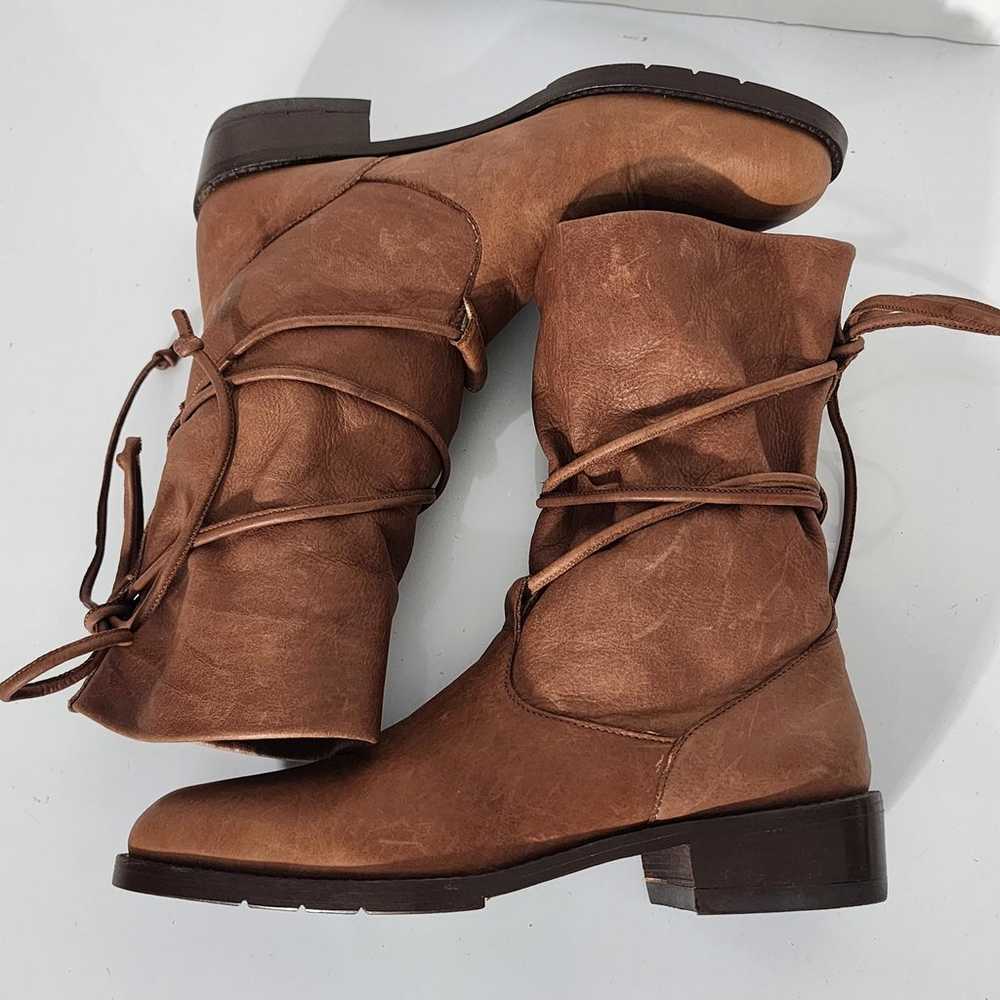 939 Joan & David Brown Back Lace Up Boots Women S… - image 5