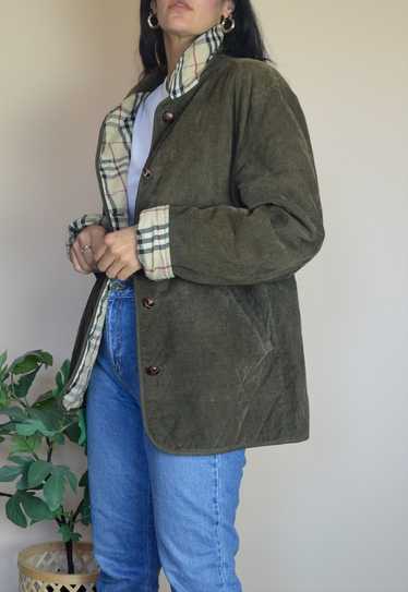 Vintage Burberry Nova Check Corduroy Quilted Jacke