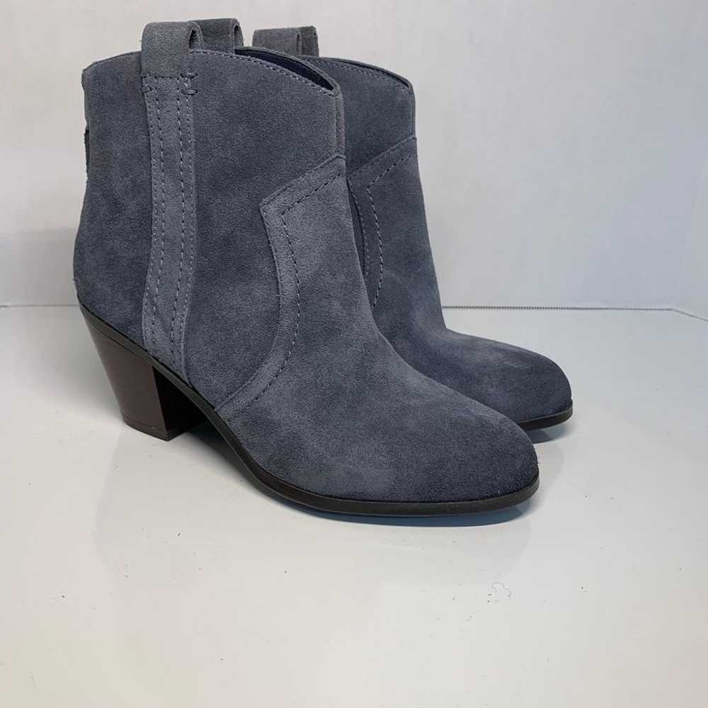 Sam Edelman Grey/Blue Suede Ankle Booties Size 6 - image 1