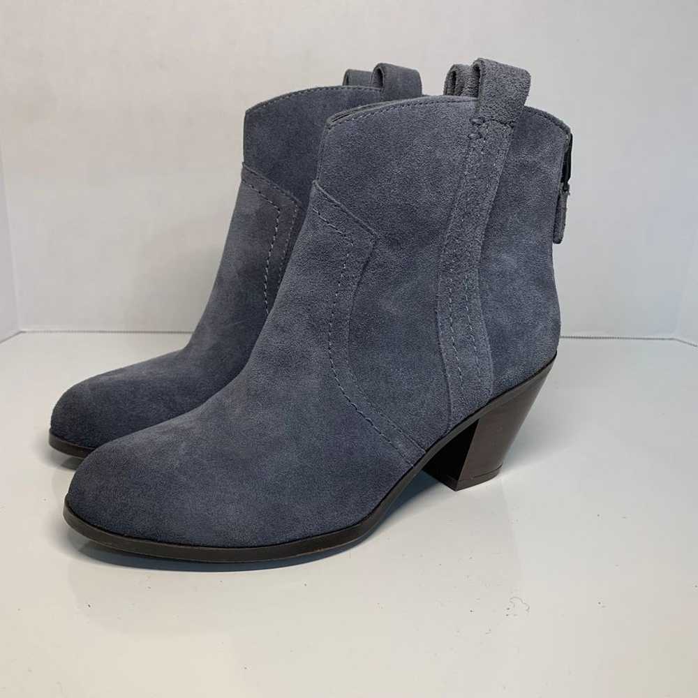 Sam Edelman Grey/Blue Suede Ankle Booties Size 6 - image 2