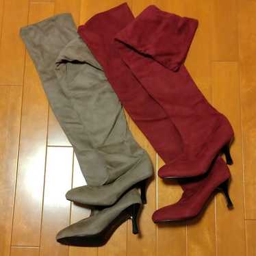 Two pairs of knee-high boots