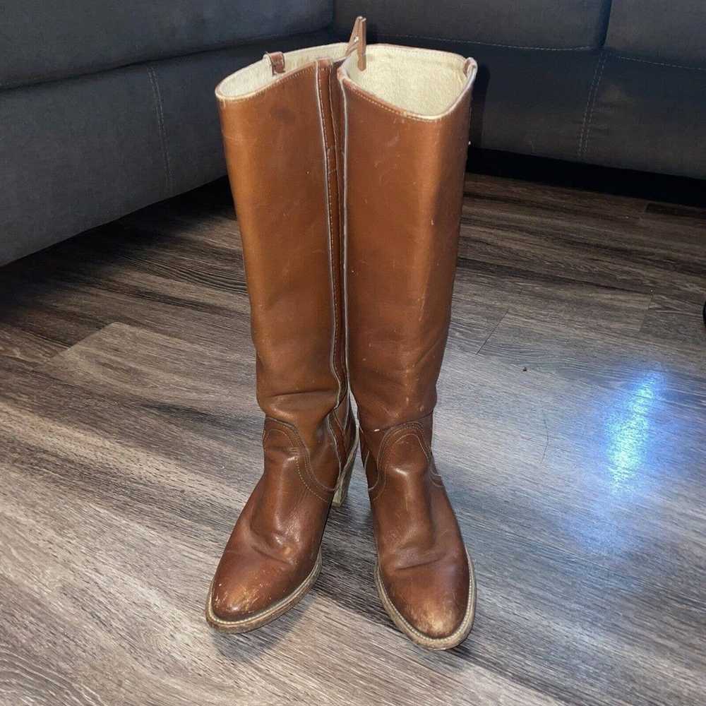 Women's Vintage FRYE Boots, 3 1/2" Heels, Made in… - image 1