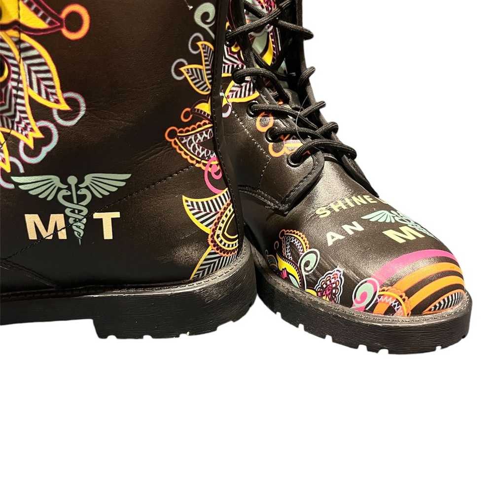 Doc Martin like designer combat style boots size 9 - image 6