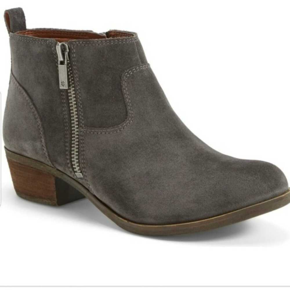 LUCKY BRAND Betwixt Suede Leather Gray Ankle Boot… - image 1