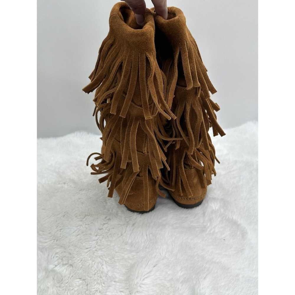 MINNETONKA 3-Layer Fringe Moccasin Mid-Calf High … - image 4