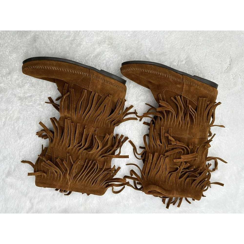 MINNETONKA 3-Layer Fringe Moccasin Mid-Calf High … - image 6