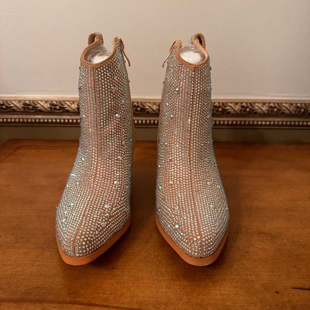 Nude Rhinestone Booties - image 2