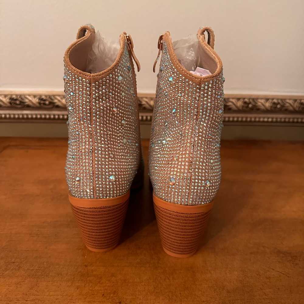 Nude Rhinestone Booties - image 3