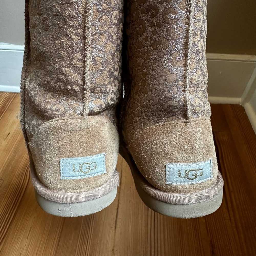 Ugg brown suede cheetah metallic calf boots SIZE 6 - image 3