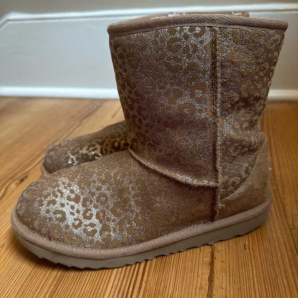 Ugg brown suede cheetah metallic calf boots SIZE 6 - image 6