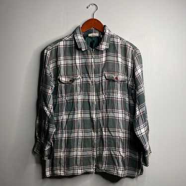 Faded Glory 90s Vintage Green And White Shirt Size