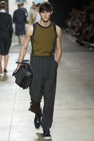 Dries Van Noten 16ss glen plaid wide trousers