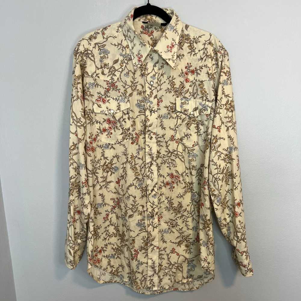 Sears Sears Western Wear Vintage Floral Button-Up… - image 1