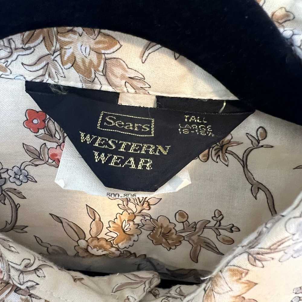 Sears Sears Western Wear Vintage Floral Button-Up… - image 3