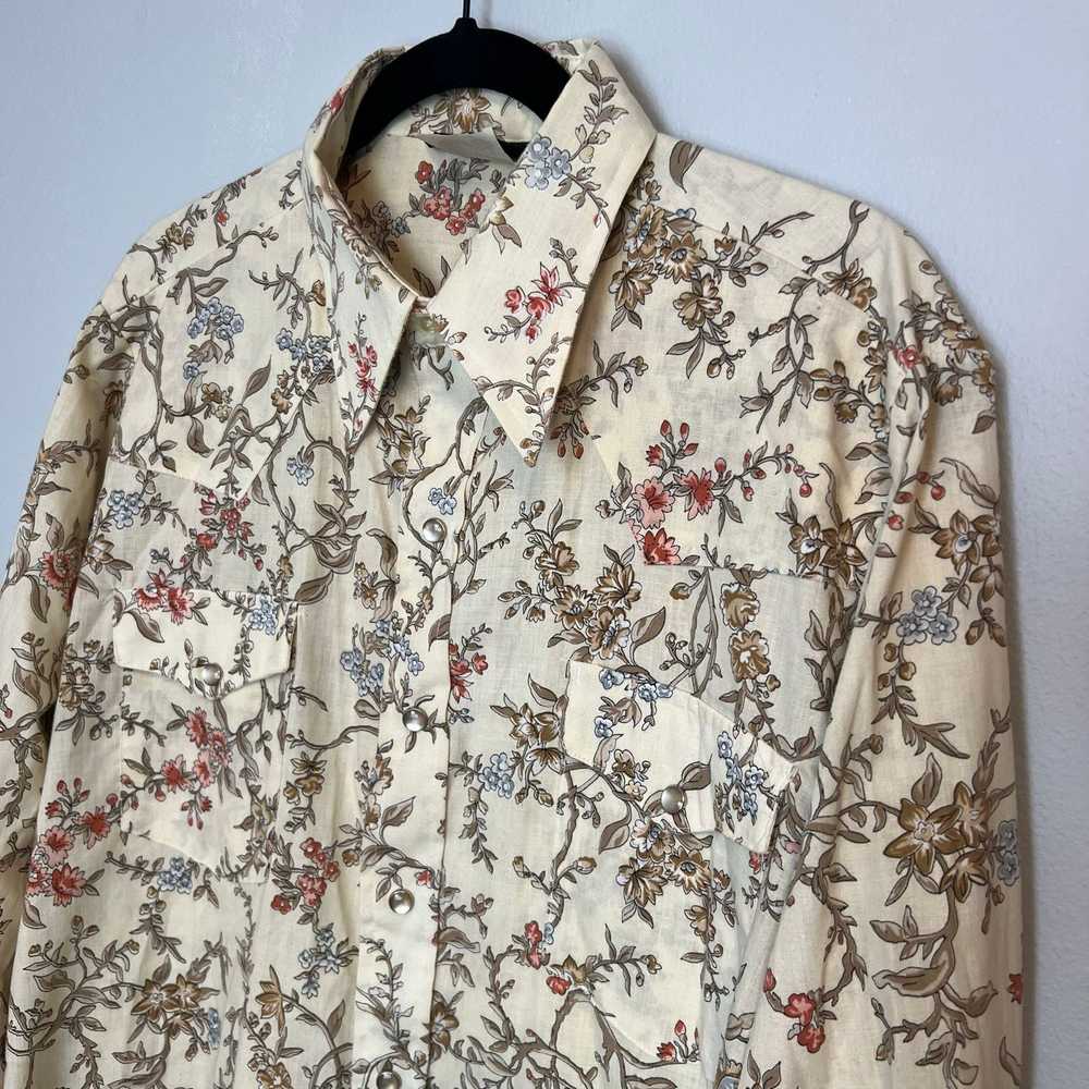 Sears Sears Western Wear Vintage Floral Button-Up… - image 6