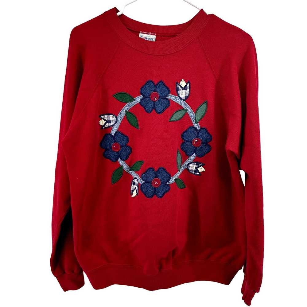 Hanes Vintage Hanes Floral Sweatshirt Crew 100% C… - image 1