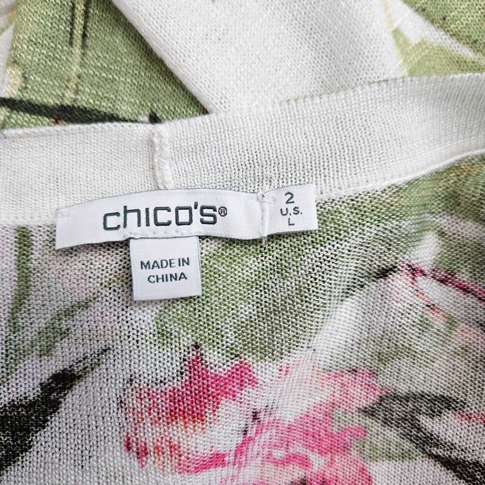 Vintage Chicos Womens Cardigan Sz Large Green Pin… - image 5