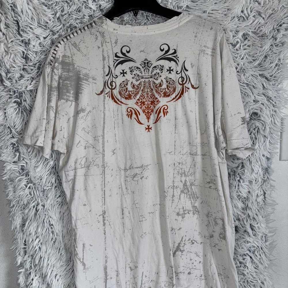 Affliction Affliction white and grey t-shirt men'… - image 2