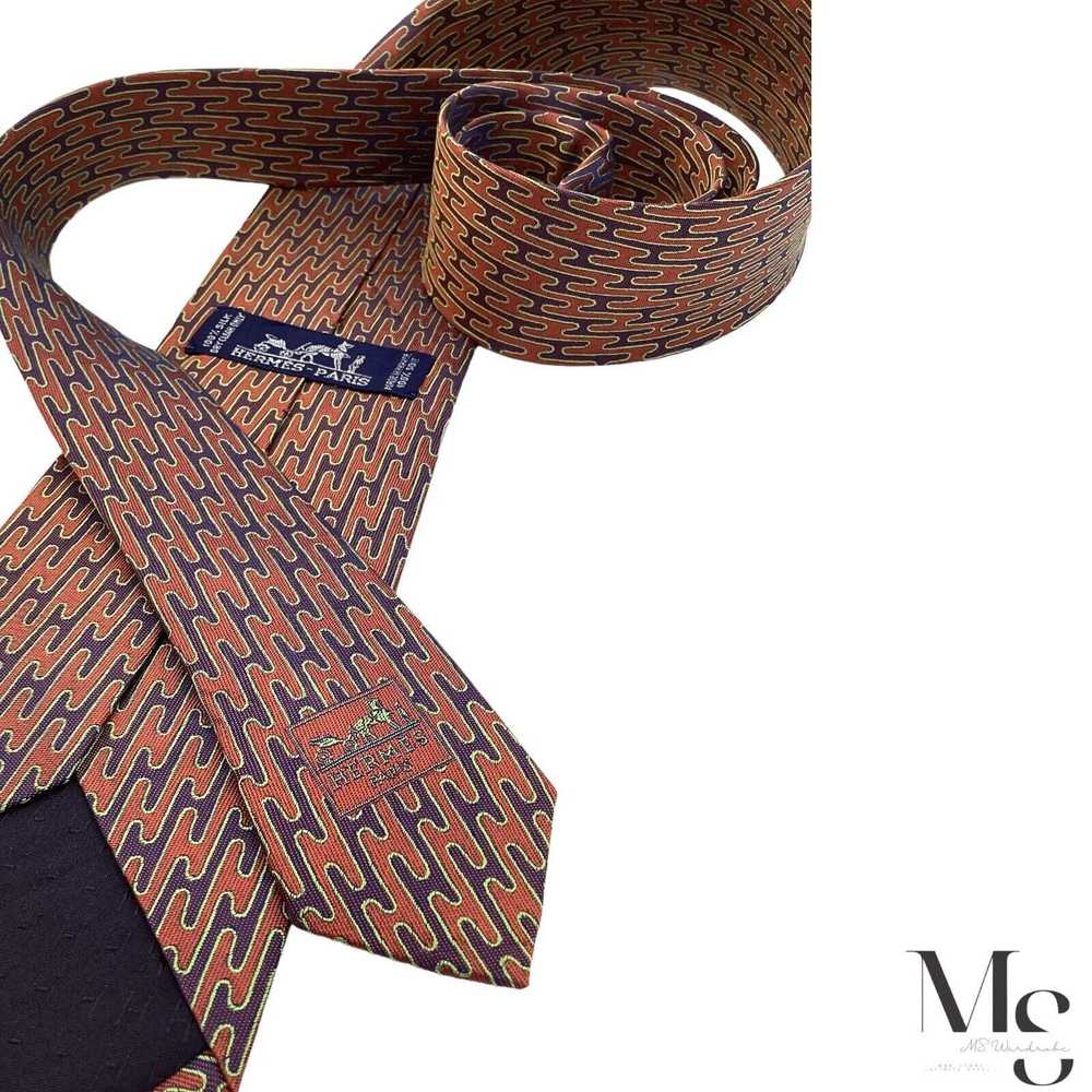 Hermes HERMES PARIS Brown & Purple Monogrammed ‘’… - image 3