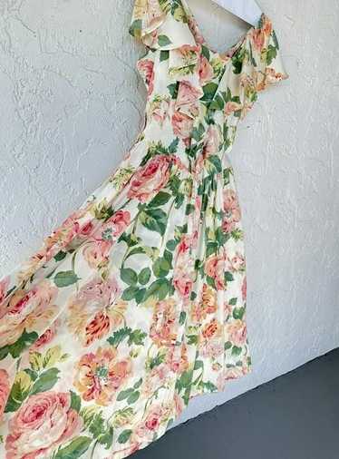 Designer Vintage Floral Dress Size 12