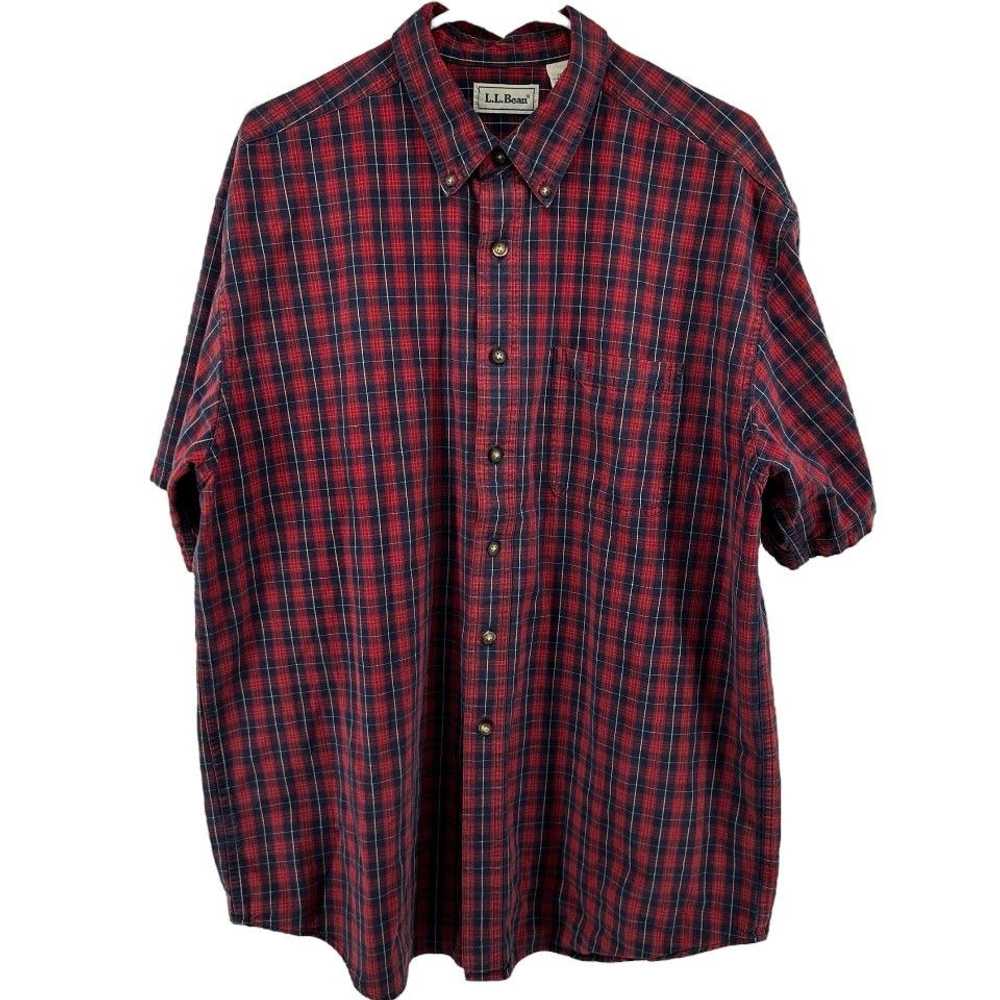 L.L. Bean L.L. Bean Plaid Button Down Shirt Short… - image 1