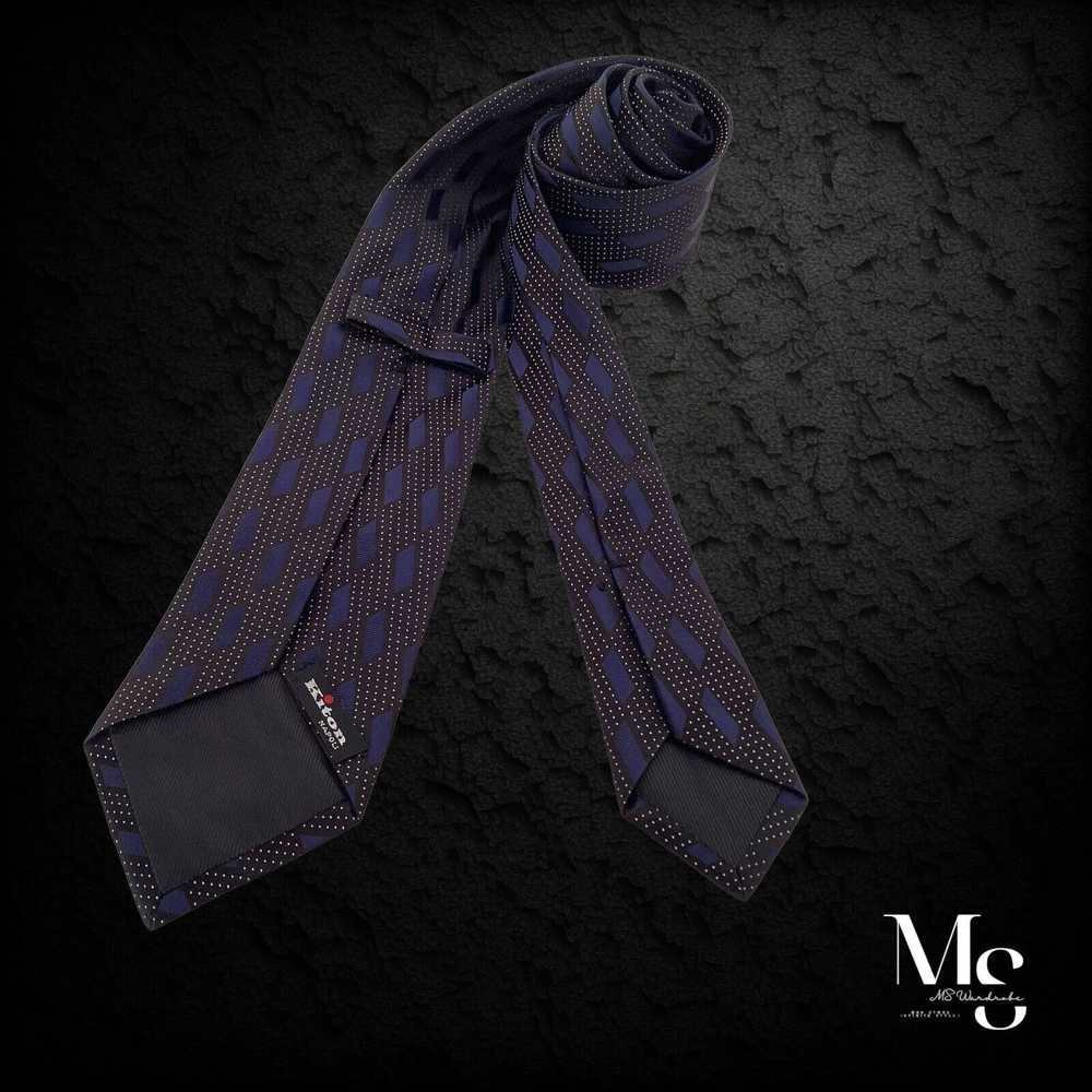 Kiton KITON NAPOLI Black Geometric Silk Tie Made … - image 1