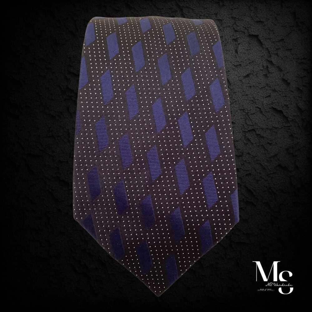 Kiton KITON NAPOLI Black Geometric Silk Tie Made … - image 3