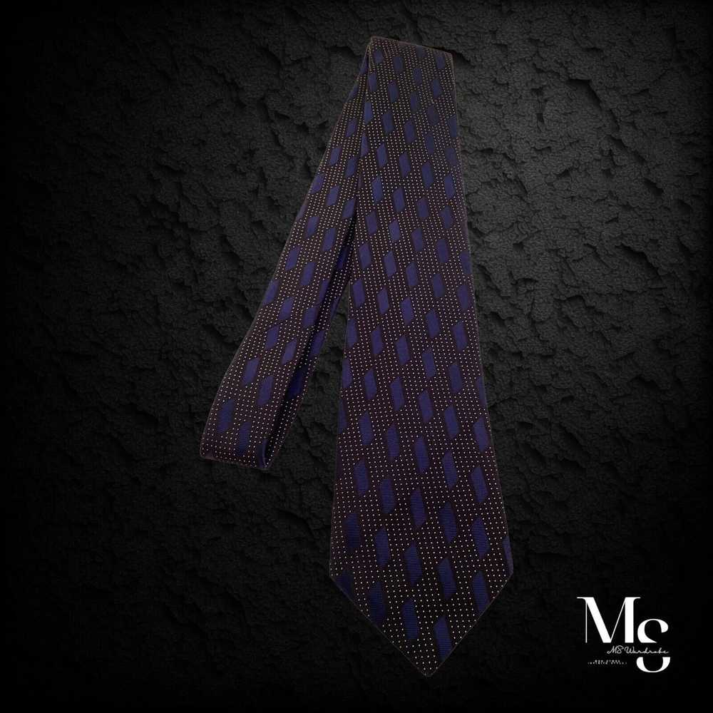 Kiton KITON NAPOLI Black Geometric Silk Tie Made … - image 4