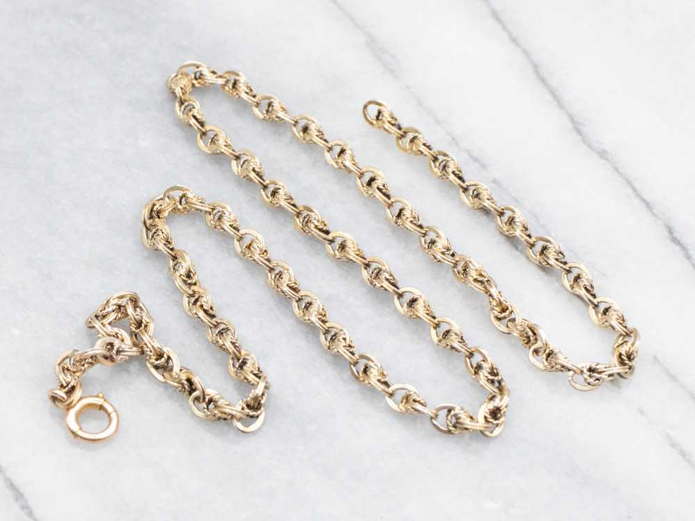 Textured Link Chain with Spring Ring Clasp - image 1