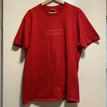 Supreme Tonal Box Logo Tee Red Small On on sale Hand