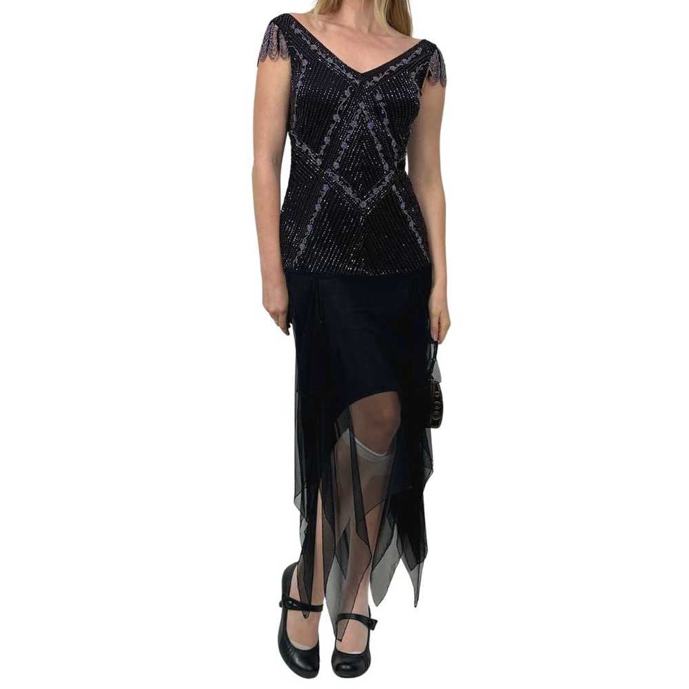 Sue Wong Gatsby Goth Midi Dress (S) - image 1