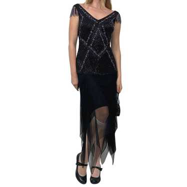 Sue Wong Gatsby Goth Midi Dress (S) - image 1