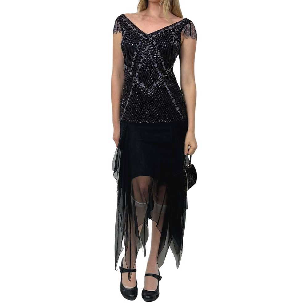 Sue Wong Gatsby Goth Midi Dress (S) - image 4