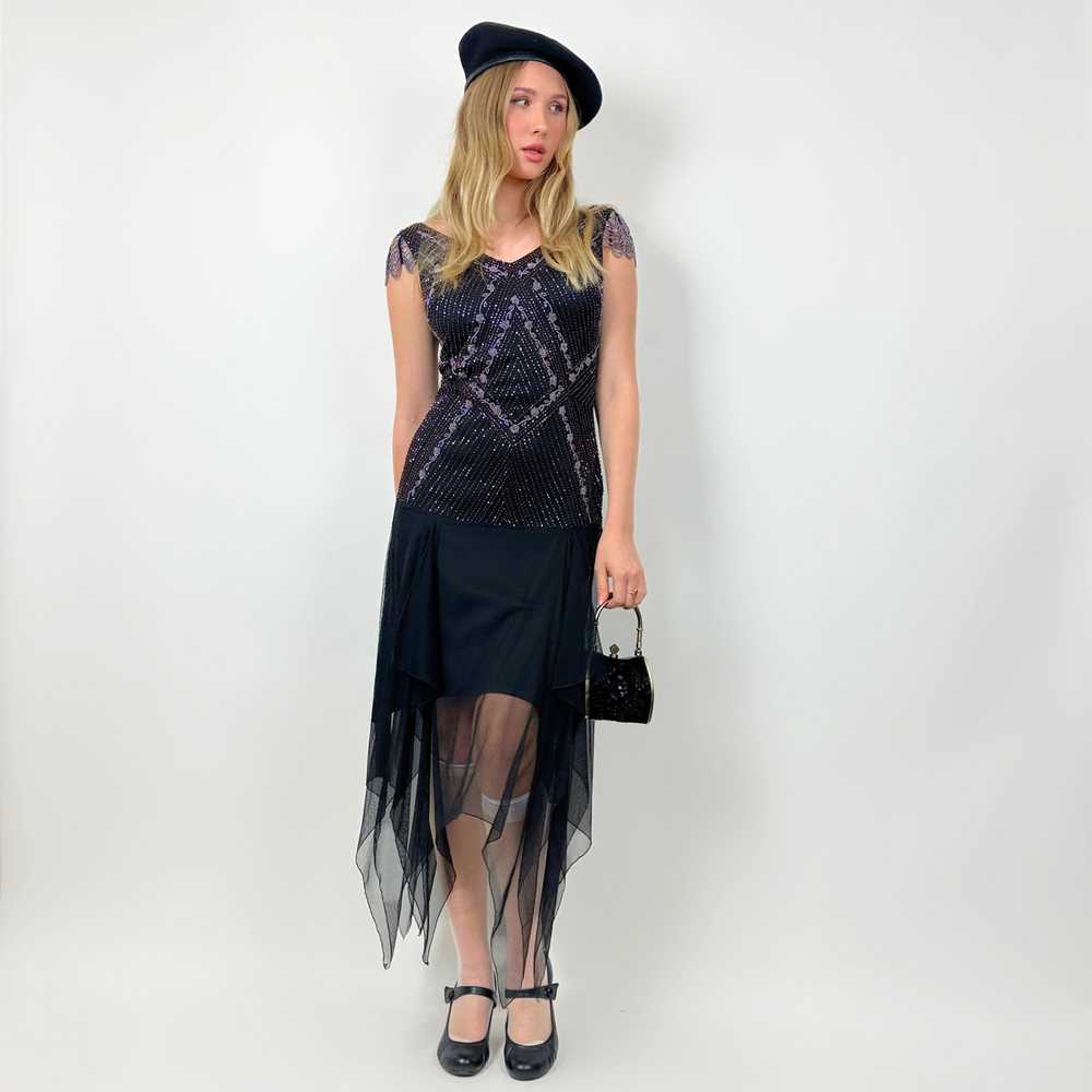 Sue Wong Gatsby Goth Midi Dress (S) - image 6