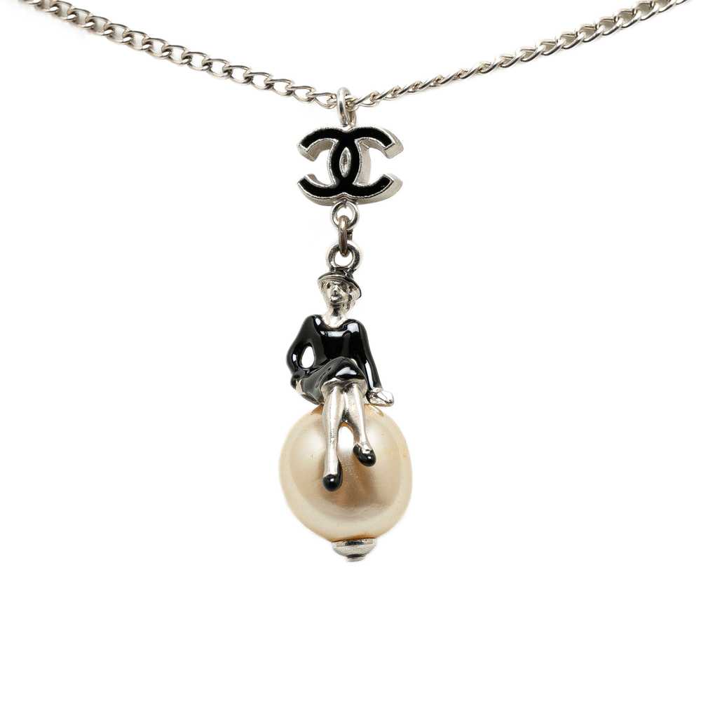 Silver Chanel Silver CC Faux Pearl Mademoiselle P… - image 1