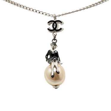 Silver Chanel Silver CC Faux Pearl Mademoiselle P… - image 1