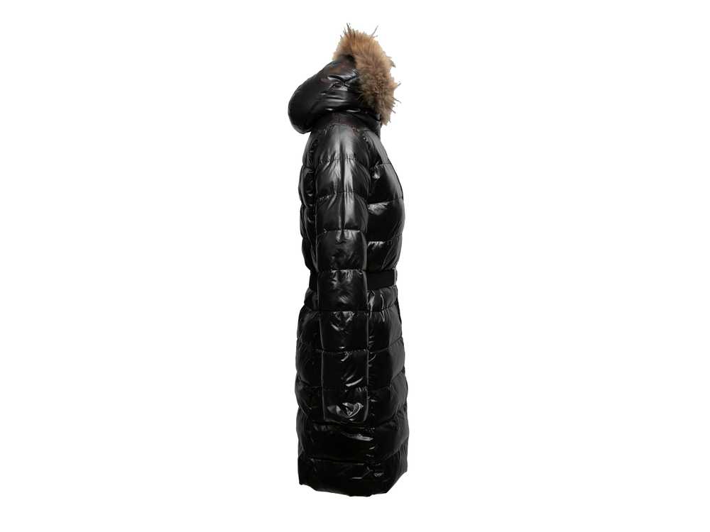 Black Moncler Fur-Trimmed Hooded Down Puffer Coat… - image 4