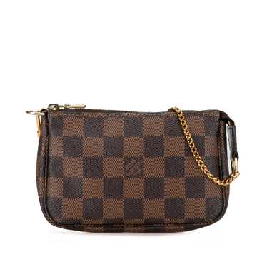 Brown Louis Vuitton Damier Ebene Mini Pochette Acc