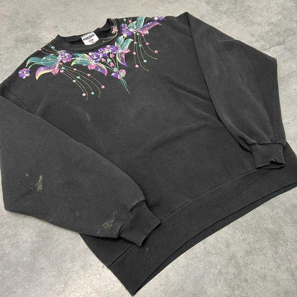 Vintage Vintage 90s Floral Sweatshirt - image 2