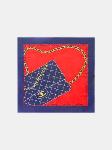 Chanel 1990s Flap Bag Print Silk Scarf