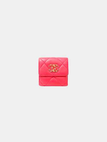 Chanel 2020 Pink Lambskin Matelasse Wallet