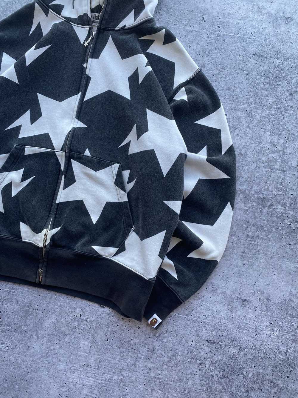 Bape Bape Sta Star Pattern Full Zip Hoodie size M - image 3