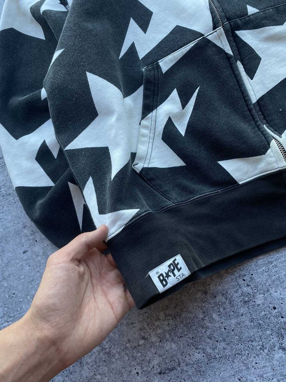 Bape Bape Sta Star Pattern Full Zip Hoodie size M - image 5