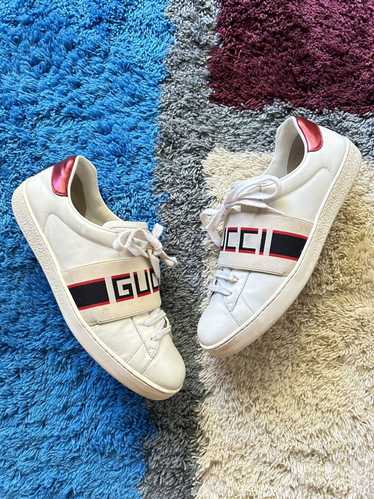 Gucci Sneakers Leather ACE Stripe GG Logo Ivory 52