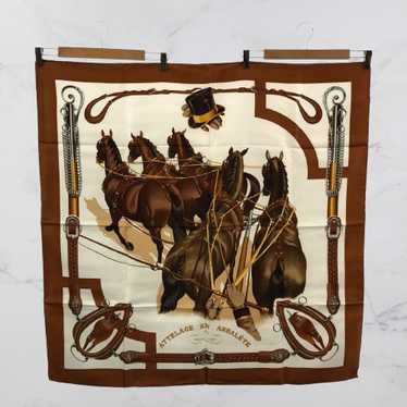 カ*ネ様 値下げ！HERMES ATTELAGE EN ARBALETTE シル Attelage en Arbalete forever scarf 90 - Brown | Hermès USA