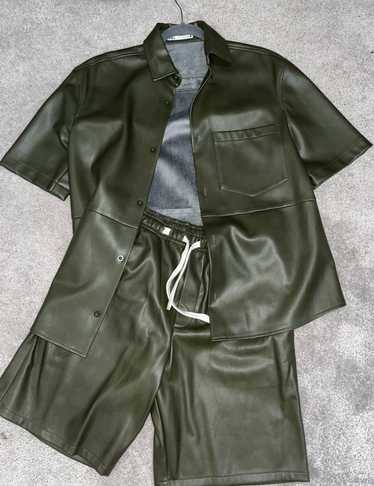 Zara Green faux leather shirt