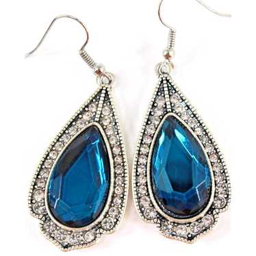 Other Blue Teardrop and Sparkling White Rhineston… - image 1