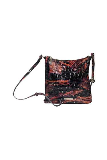 Brahmin - Orange & Black Croc Embossed Crossbody B