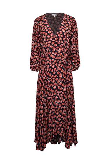 Ganni - Black w/ Pink & Orange Floral Print Maxi W