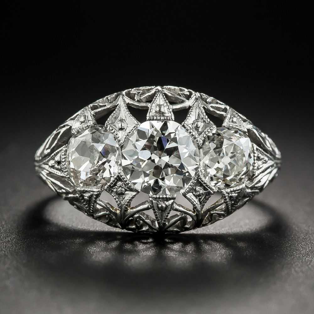 Late Edwardian/Early Art Deco Three-Stone Diamond… - image 1